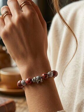 Red Jasper Elephant Bracelet